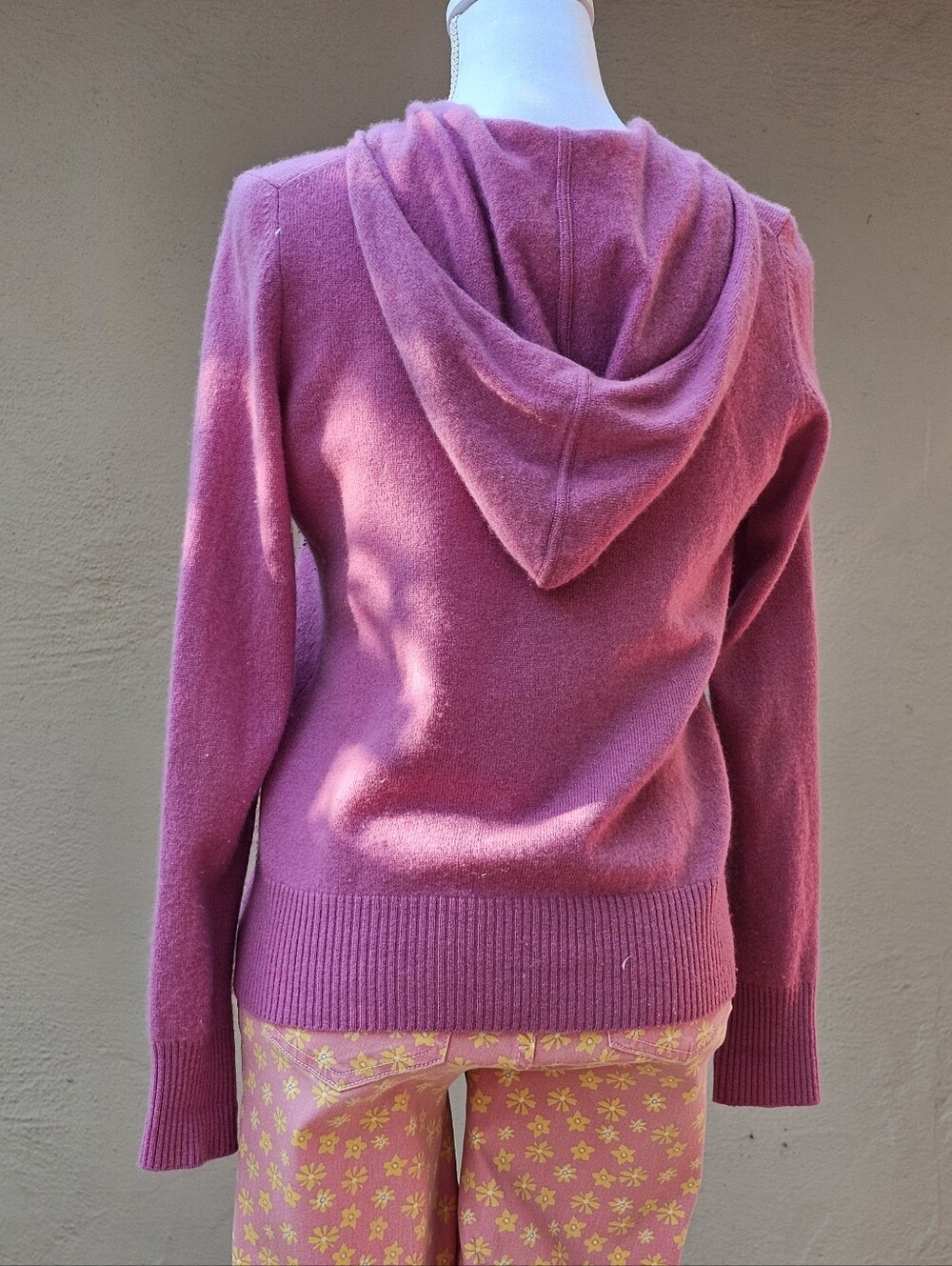 Charter Club 2 Ply Cashmere Zip Up Sweater In Pink Berry Sz Small - Picture 4 of 5